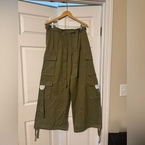 Amazon The Drop Wide Leg Olive Green Cargo Pants